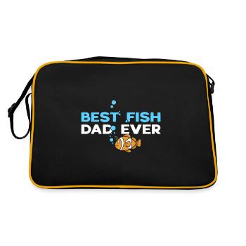 Bester Fischvater aller Zeiten Aquarist Fischhalter - Retro Tasche - Schwarz/Gold - Hinten