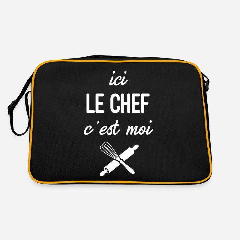 Ici le Chef C'est Moi - Sac Retro - noir/or
