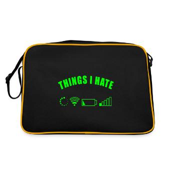 CHOSES QUE JE DÉTESTE BATTERIE RÉSEAU INTERNET NUMÉRIQUE CADEAU - Sac Retro - noir/or - Dos