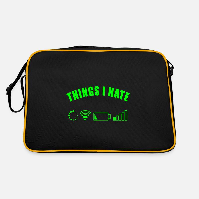 THINGS I HATE GESCHENK DIGITAL INTERNET NETZ AKKU Retro Tasche