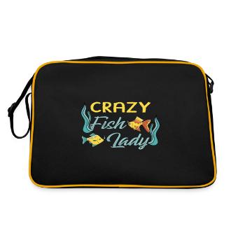 Crazy Fish Lady Fish Tank Aquarist Fish Keeper - Sac Retro - noir/or - Dos