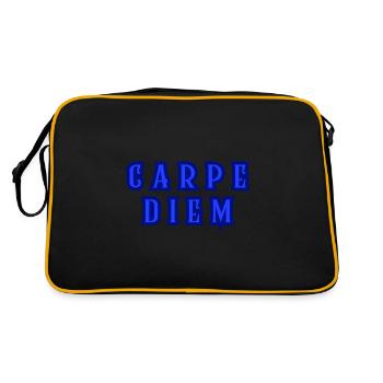Nutze den Tag - Retro Tasche - Schwarz/Gold - Hinten