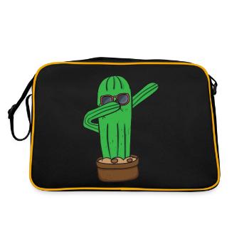 Tupfender Kaktus Sonnenbrille Sukkulente - Retro Tasche - Schwarz/Gold - Hinten