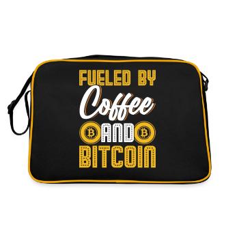 Fueled by coffee and bitcoin - Retro Bag - black/gold - Back