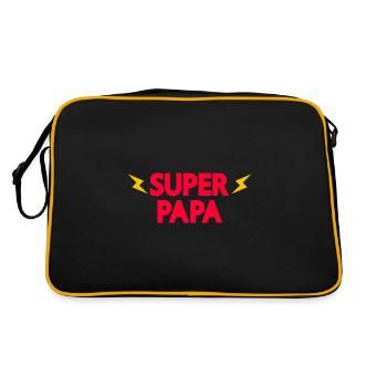 SUPER PAPA CADEAU DE LA FÊTE DES PÈRES HOMME HERO DADDY - Sac Retro - noir/or - Dos