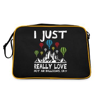 Hot Air Balloons - Retro Tasche - Schwarz/Gold - Hinten