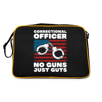 No Guns Just Guts – Jailer Prison Ward Officer - Retro Tasche - Schwarz/Gold - Hinten