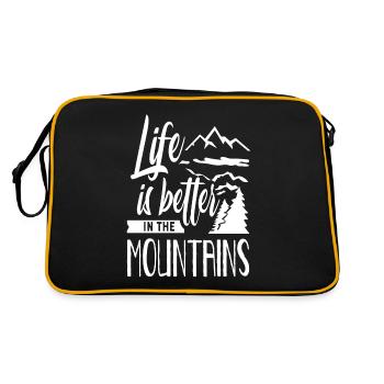 La Vie Est Mieux Dans Les Montagnes Montagnes Montagnes - Sac Retro - noir/or - Dos