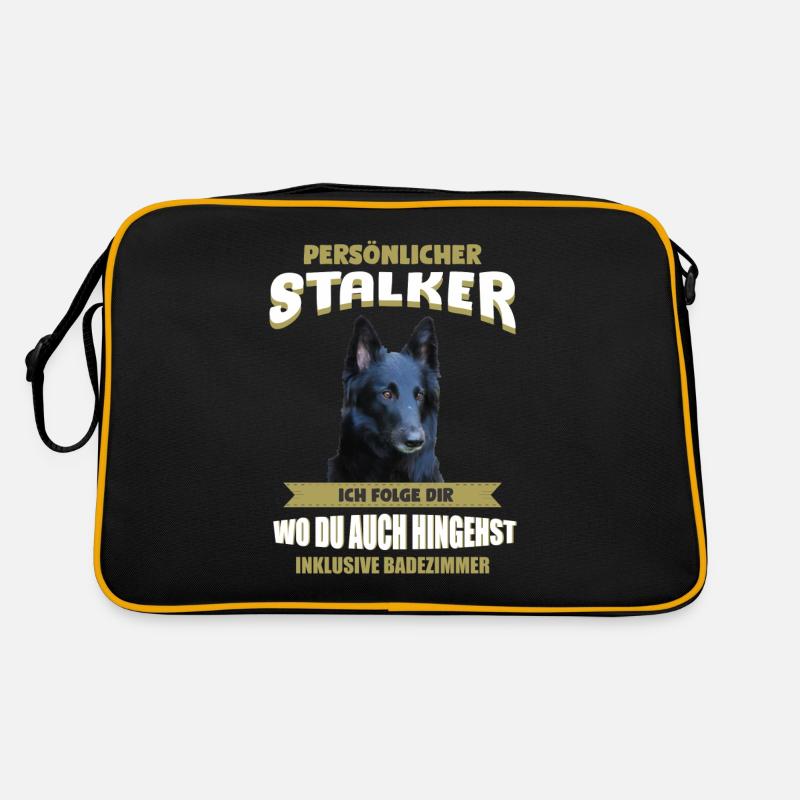 Groenendael Hund - Groenendael - Retro Tasche - Schwarz/Gold