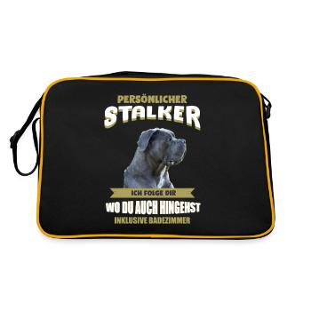 Cane Corso Hund - Cane Corso - Retro Tasche - Schwarz/Gold - Hinten