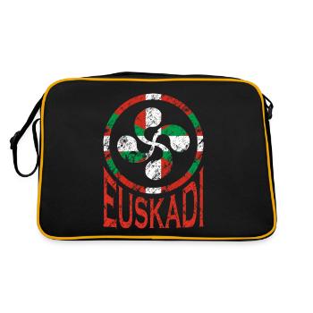 Drapeau d’Euskadi. Pays Basque Lauburu. Ikurriña - Sac Retro - noir/or - Dos