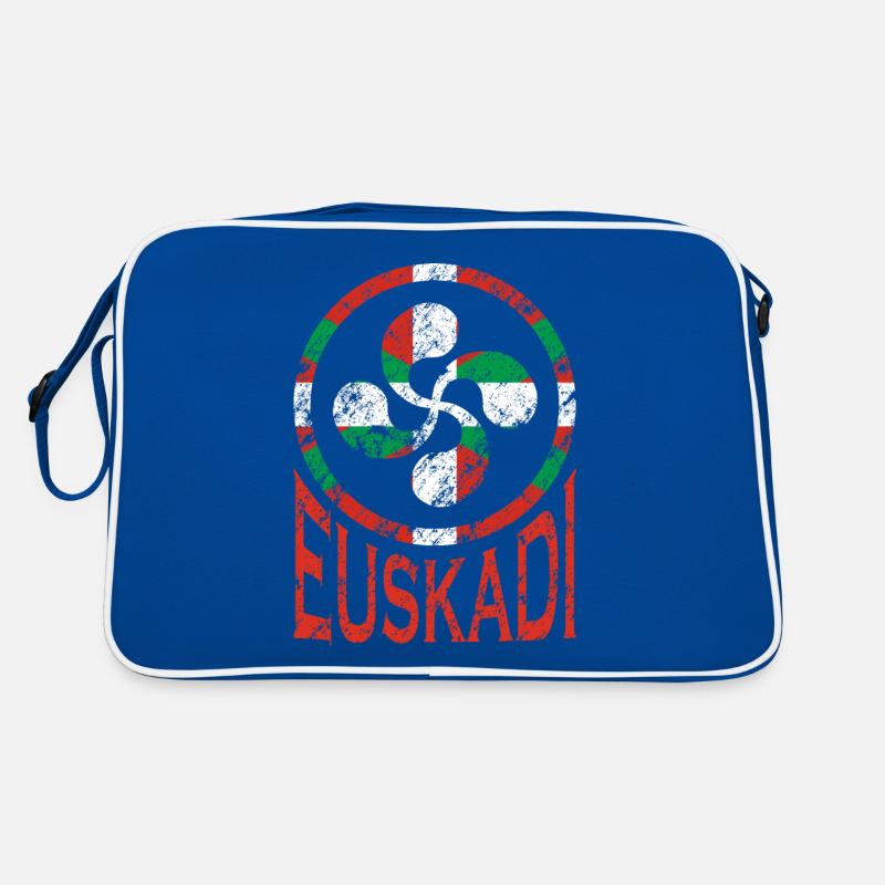 Drapeau d’Euskadi. Pays Basque Lauburu. Ikurriña Sac Retro