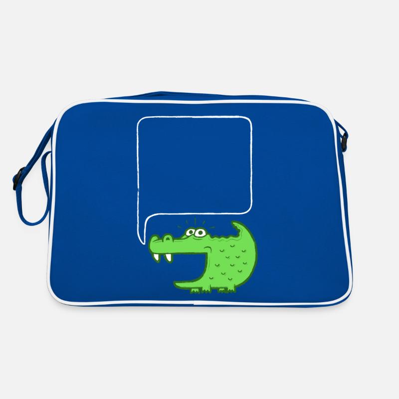 Krokodil + Sprechblase 2 Retro Tasche