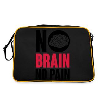 No brain no pain - Retro Tasche - Schwarz/Gold - Hinten