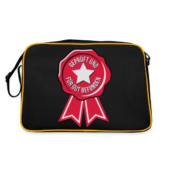 geprüft und für gut befunden - Retro Tasche - Schwarz/Gold - Hinten