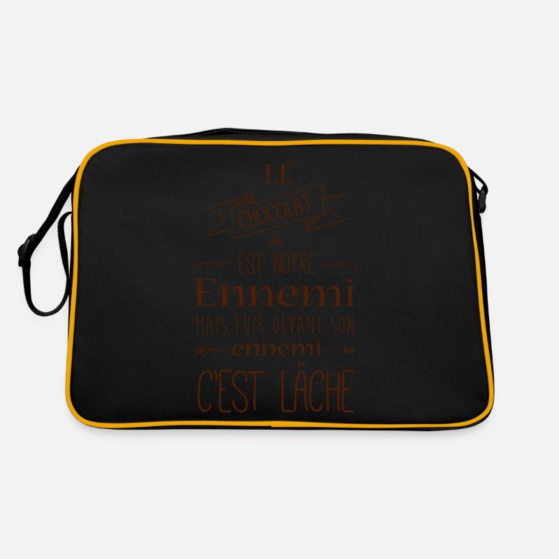 Le chocolat est notre ennemi - Sac Retro - noir/or