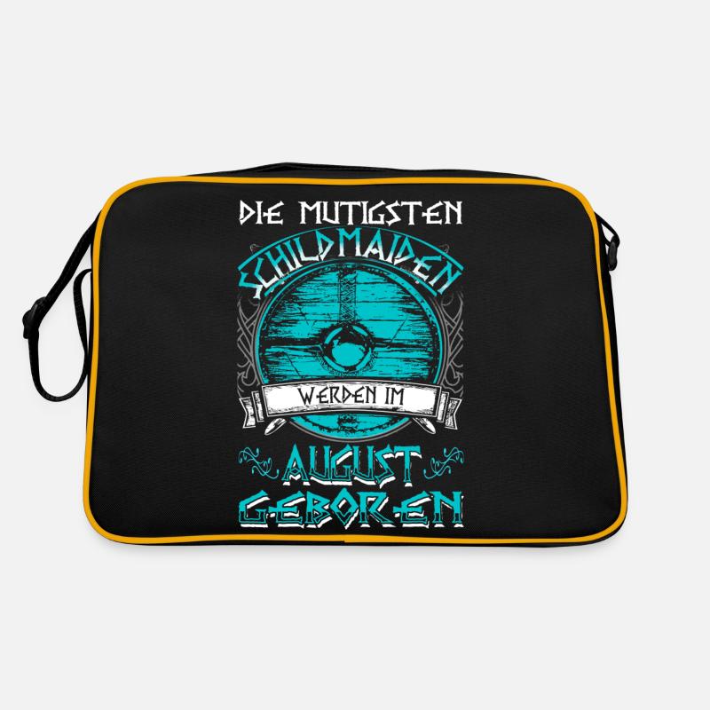 August - Schildmaid - Geburtstag - DE - Retro Tasche - Schwarz/Gold