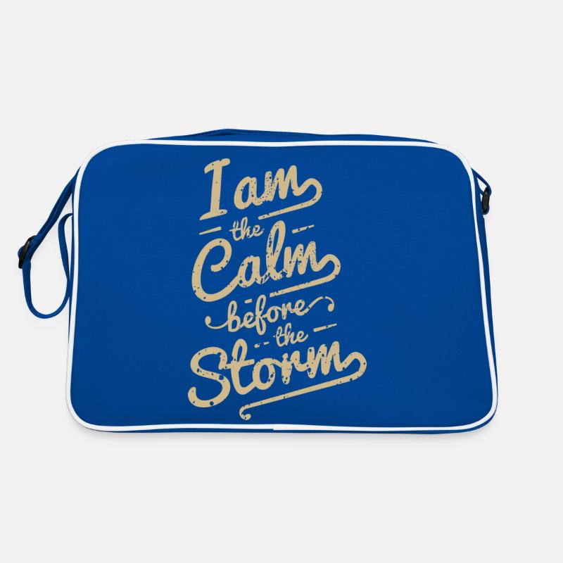 Calm Before Storm Text Saying Typography Retro Bag