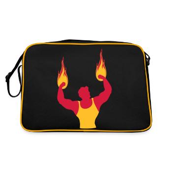 fitness sport muscles bodybuilder hero magical sup - Retro Bag - black/gold - Back