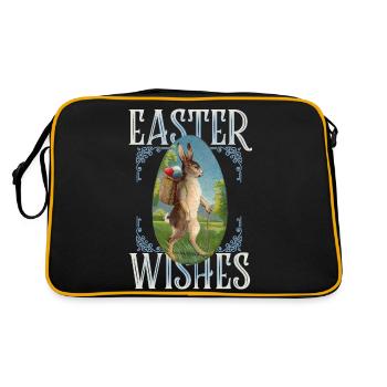 Lapin de Pâques, lapin rétro-vintage - Sac Retro - noir/or - Dos