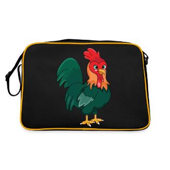 Hahn - Retro Tasche - Schwarz/Gold - Hinten