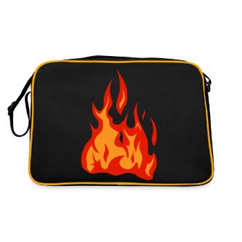 flamme feu flame - Sac Retro - noir/or - Dos