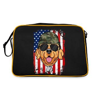 GOLDEN RETRIEVER - Sac Retro - noir/or - Dos