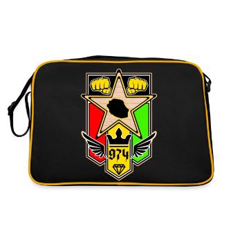 974 Réunion DOM TOM Design 2 - Sac Retro - noir/or - Dos