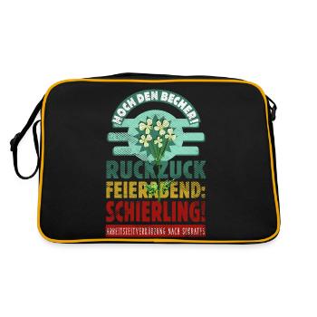 Feierabend: verkürzte Arbeitszeit dank Sokrates - Retro Tasche - Schwarz/Gold - Hinten