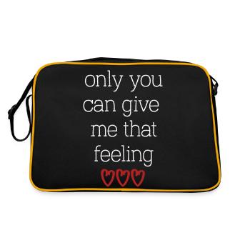 love liebe Valentinstag verliebt Englisch Spruch - Retro Tasche - Schwarz/Gold - Hinten