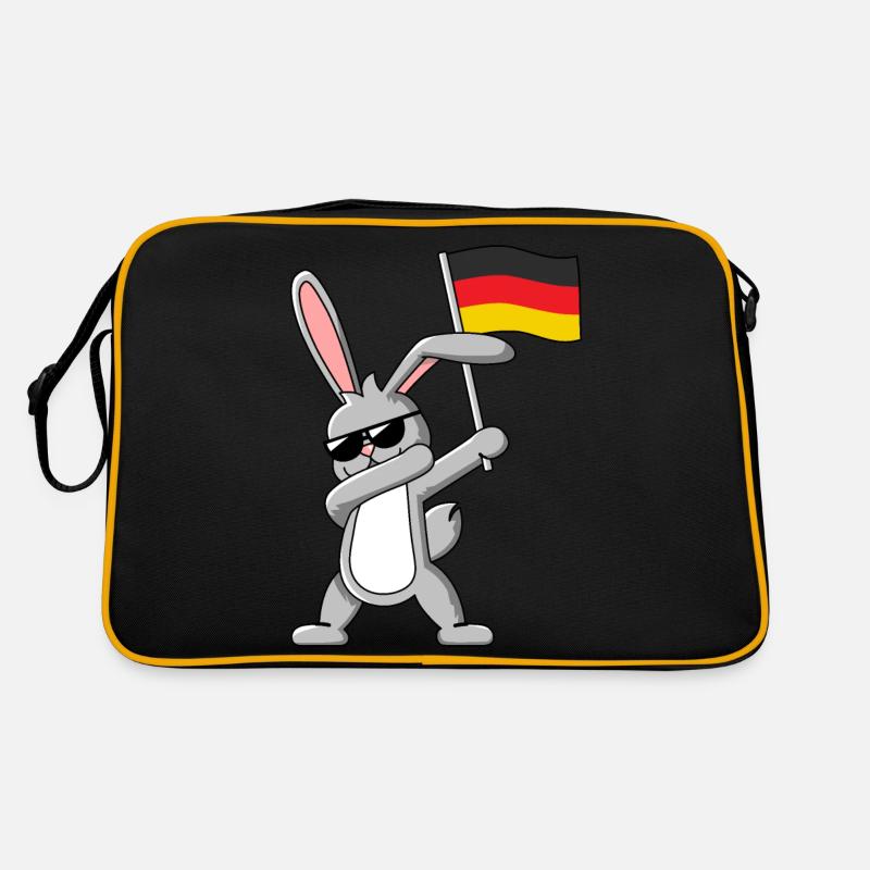 Dabbing Rabbit with German flag Retro Bag