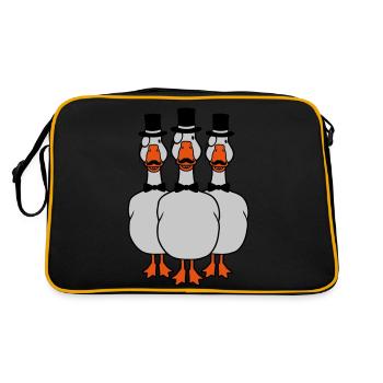 3 monocle glasses geese - Retro Bag - black/gold - Back