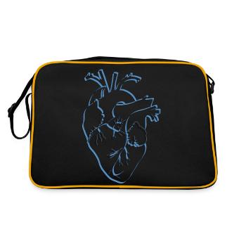 cœur anatomique, contour noir/bleu - Sac Retro - noir/or - Dos