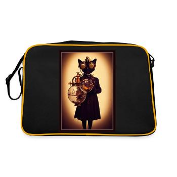 Chat steampunk - Sac Retro - noir/or - Dos