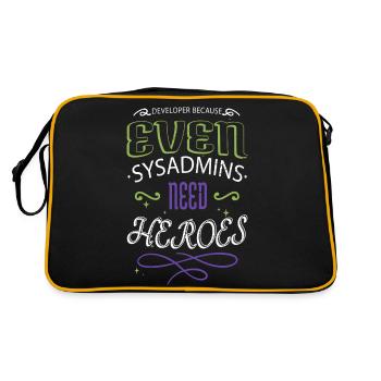 computer language dads favorite fun - Retro Bag - black/gold - Back