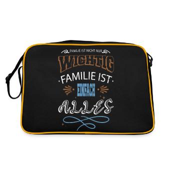 mutter geburtstag cool geschenk familienwerte - Retro Tasche - Schwarz/Gold - Hinten