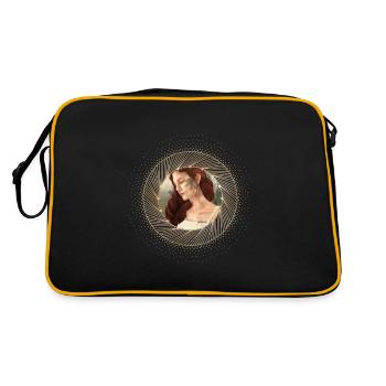Frau im sonnenrahmen - Retro Tasche - Schwarz/Gold - Hinten
