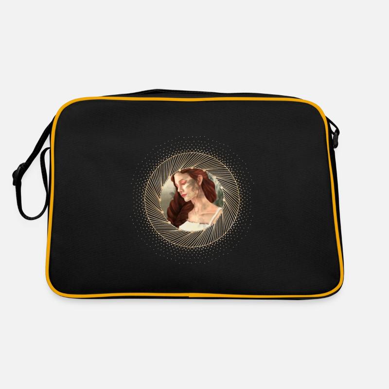 Frau im sonnenrahmen - Retro Tasche - Schwarz/Gold