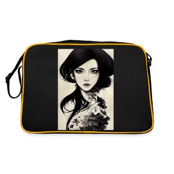 Femme japonaise peinte à l’encre noire - Sac Retro - noir/or - Dos