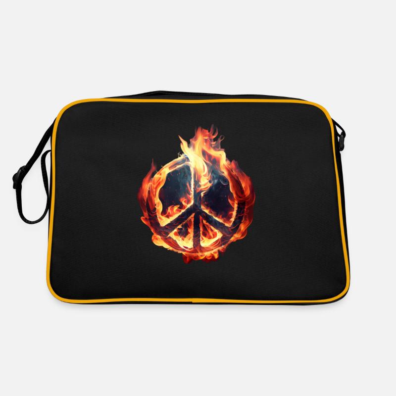 Flamme sendet Frieden Retro Tasche