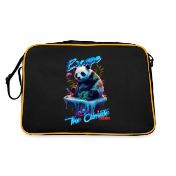 ESCAPE THE CLIMATE (change) - Pand Bear Version - Retro Tasche - Schwarz/Gold - Hinten