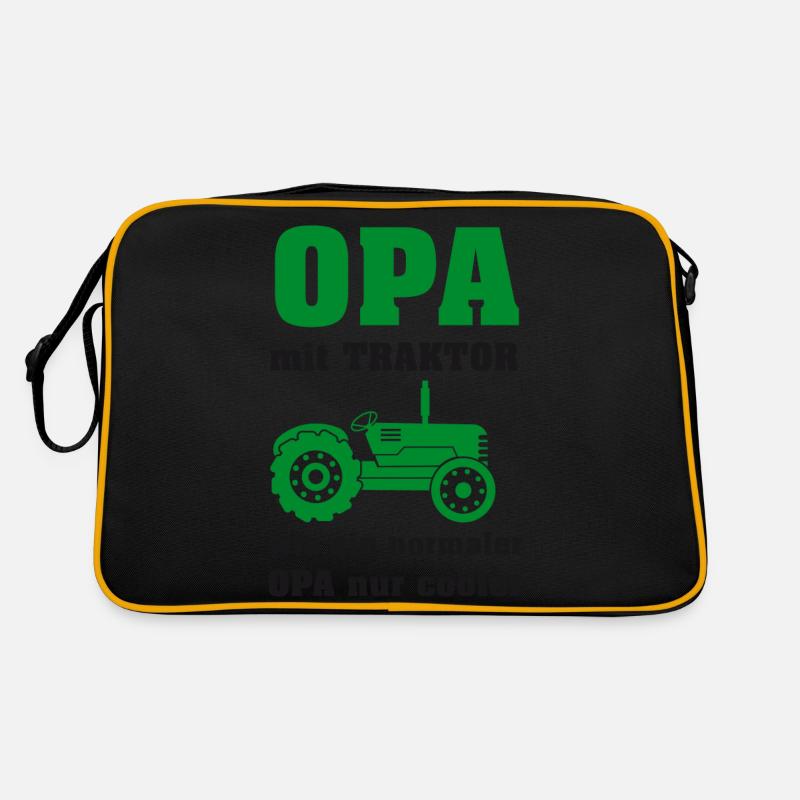 Opa mit Traktor Retro Tasche