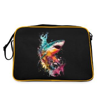 Peindre le requin - toute vitesse au requin - Sac Retro - noir/or - Dos