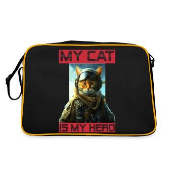 Mon chat en tant qu’animal de compagnie est mon héros en tant que pilote - Sac Retro - noir/or - Dos