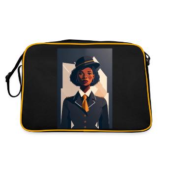 Flugbegleiterin 4 - Retro Tasche - Schwarz/Gold - Hinten
