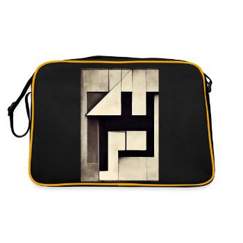 Illustration Bauhaus en noir et blanc - Sac Retro - noir/or - Dos