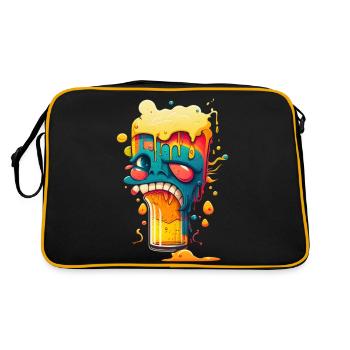 Verre à bière Lusties avec visage - Sac Retro - noir/or - Dos