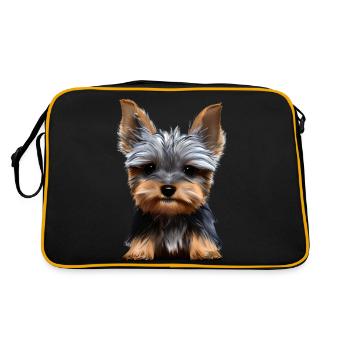 chiot chien Yorkshire Terrier propriétaire de chien - Sac Retro - noir/or - Dos