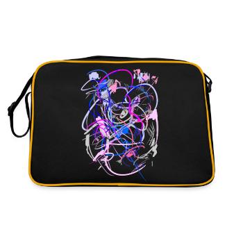 Abstrakt - Retro Tasche - Schwarz/Gold - Hinten