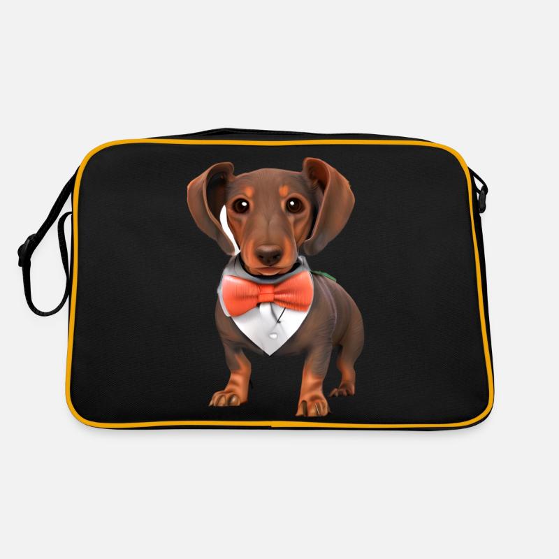 Teckel avec chien de costume Chiot Teckel chiot Chiens Sac Retro